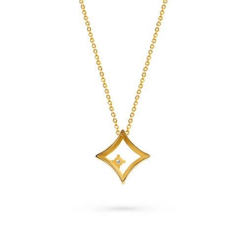 The Gilded Sky Necklace | 18k Yellow Gold & Diamond