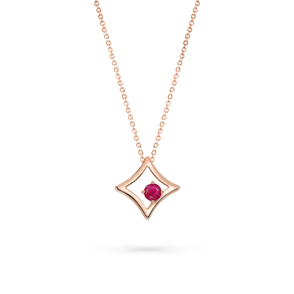 The Gilded Sky Necklace | 18k Rose Gold & Ruby