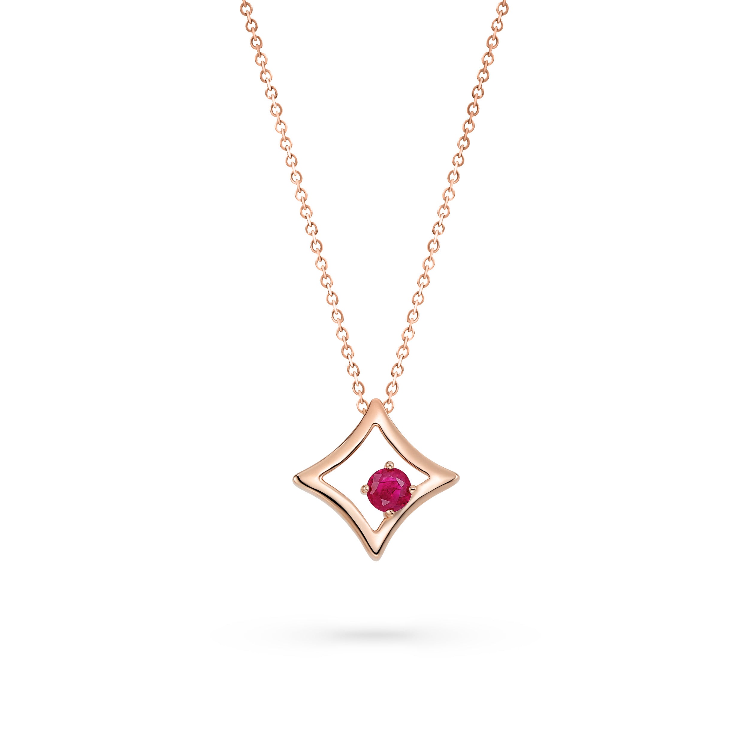 The Gilded Sky Necklace | 18k Rose Gold & Ruby