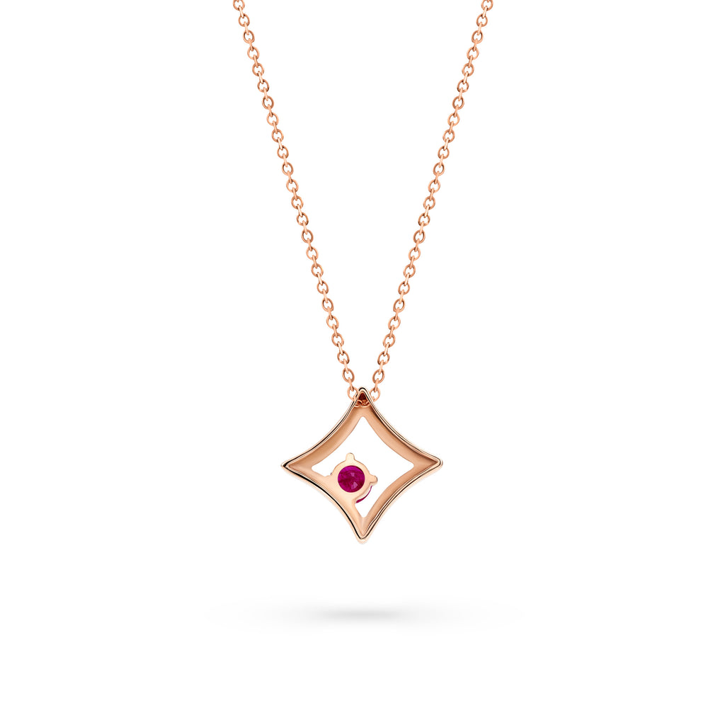 The Gilded Sky Necklace | 18k Rose Gold & Ruby