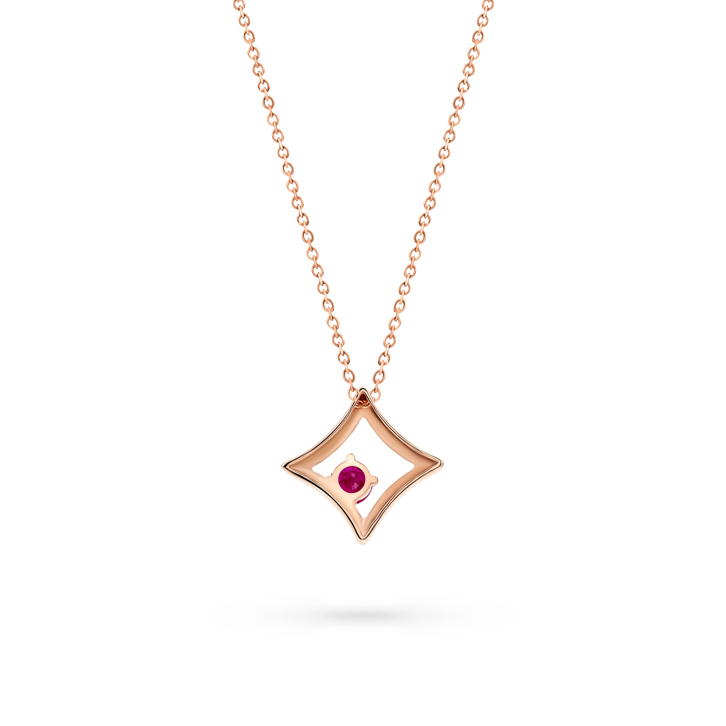 The Gilded Sky Necklace | 18k Rose Gold & Ruby
