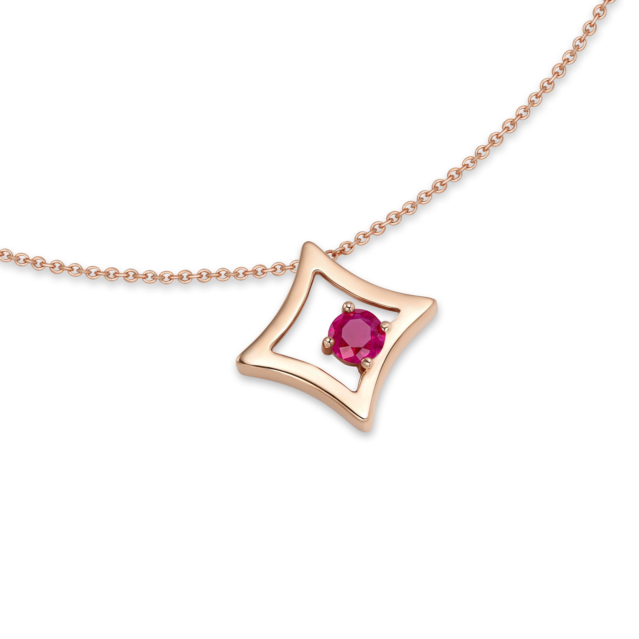 The Gilded Sky Necklace | 18k Rose Gold & Ruby