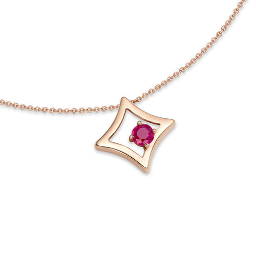 The Gilded Sky Necklace | 18k Rose Gold & Ruby