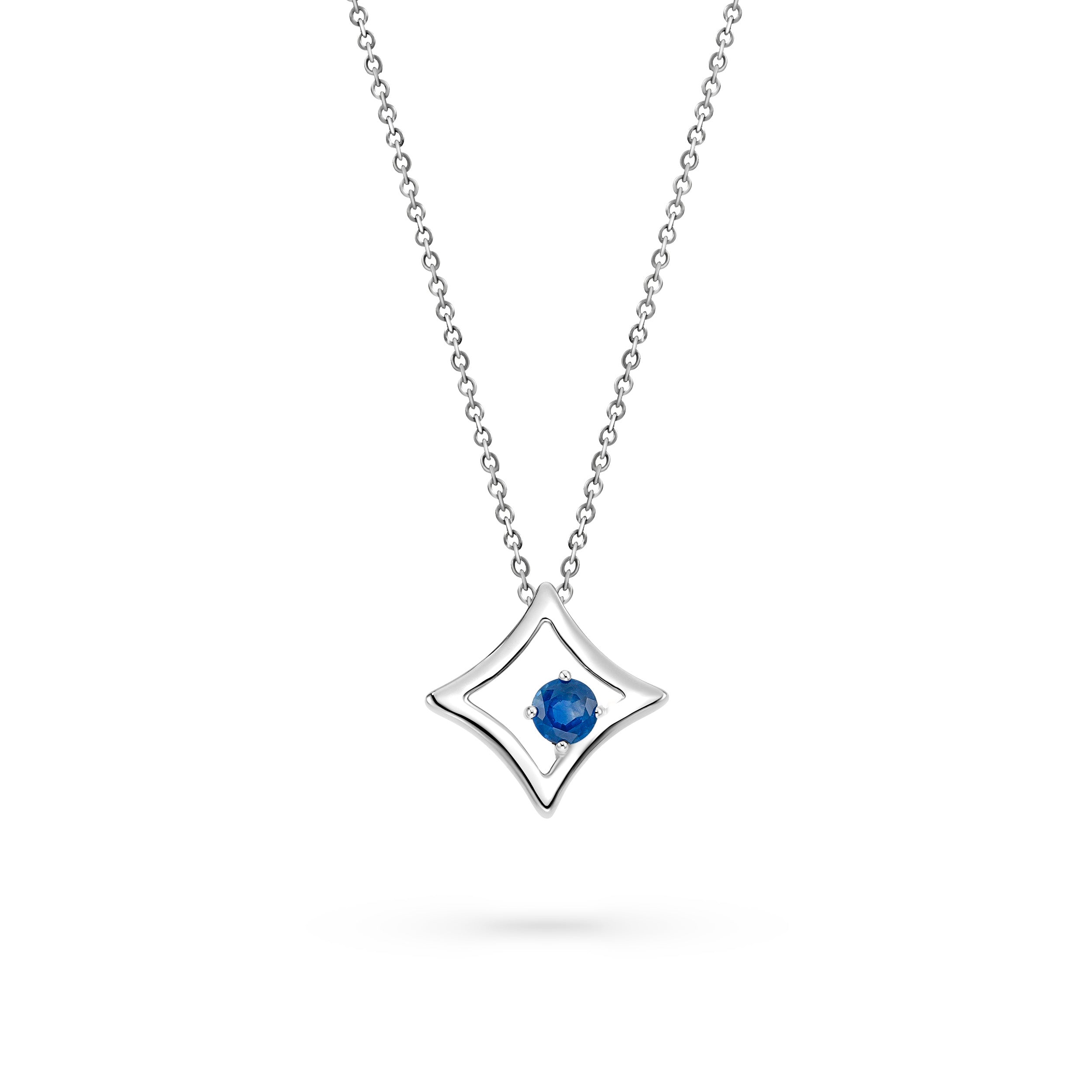 The Gilded Sky Necklace | 18k White Gold & Sapphire