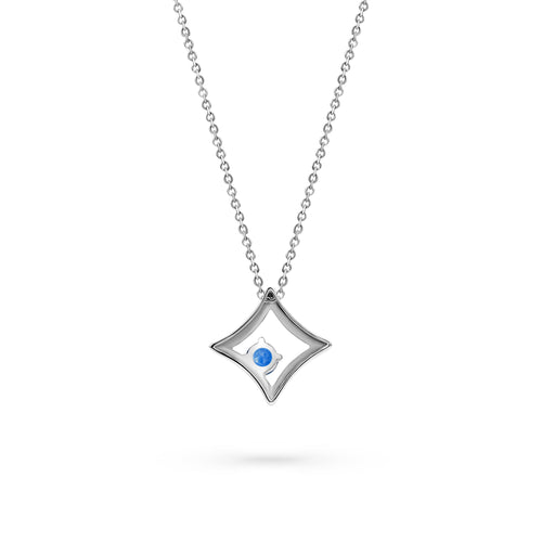 The Gilded Sky Necklace | 18k White Gold & Sapphire