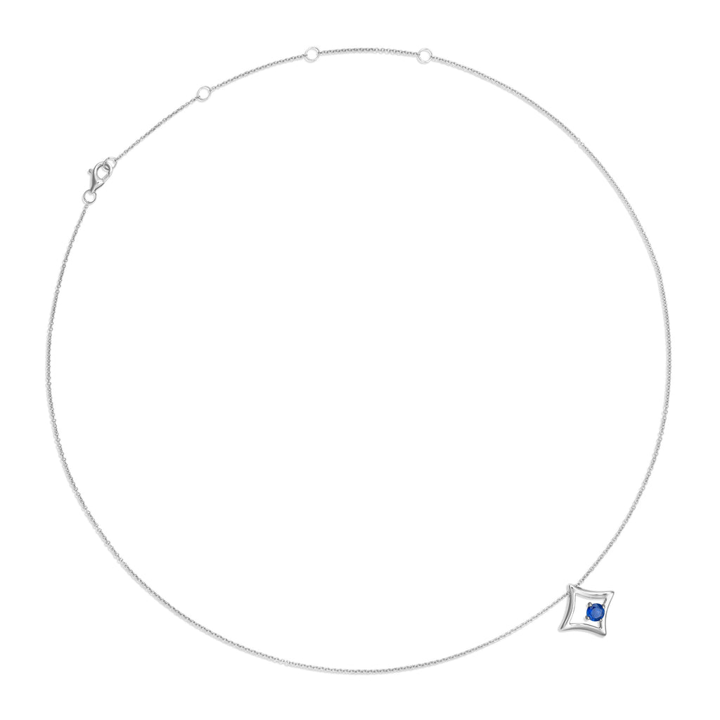 The Gilded Sky Necklace | 18k White Gold & Sapphire
