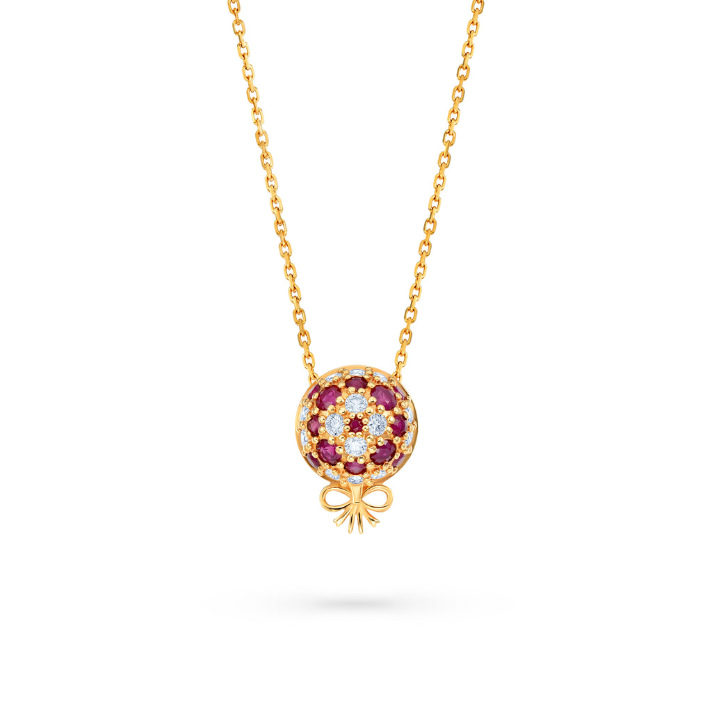 The Infinite Bouquet Necklace | 18k Yellow Gold, Diamond & Ruby