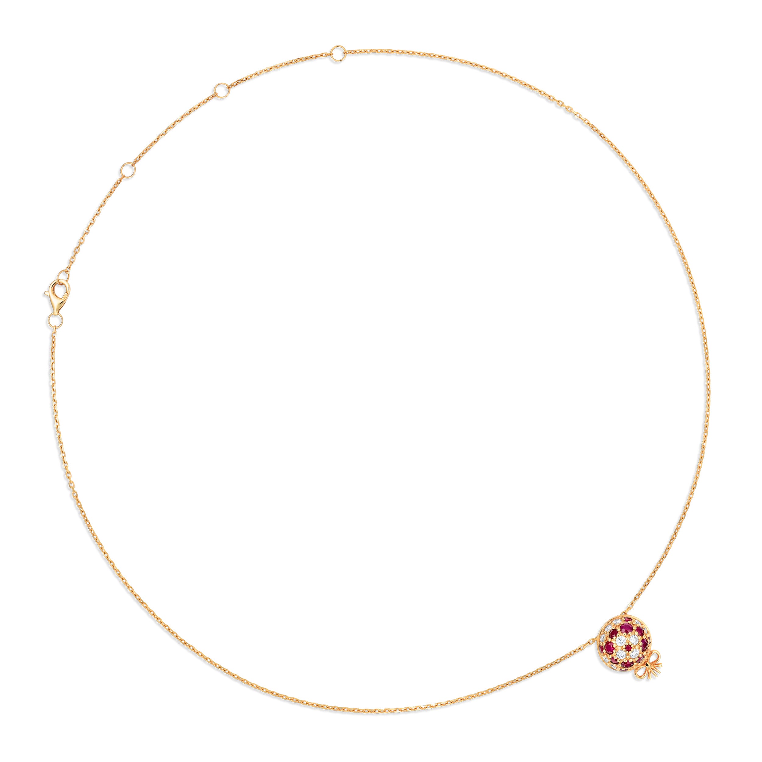 The Infinite Bouquet Necklace | 18k Yellow Gold, Diamond & Ruby