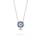 The Infinite Bouquet Necklace | 18k White Gold, Diamond & Blue Sapphire