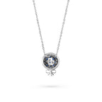 The Infinite Bouquet Necklace | 18k White Gold, Diamond & Blue Sapphire