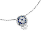 The Infinite Bouquet Necklace | 18k White Gold, Diamond & Blue Sapphire