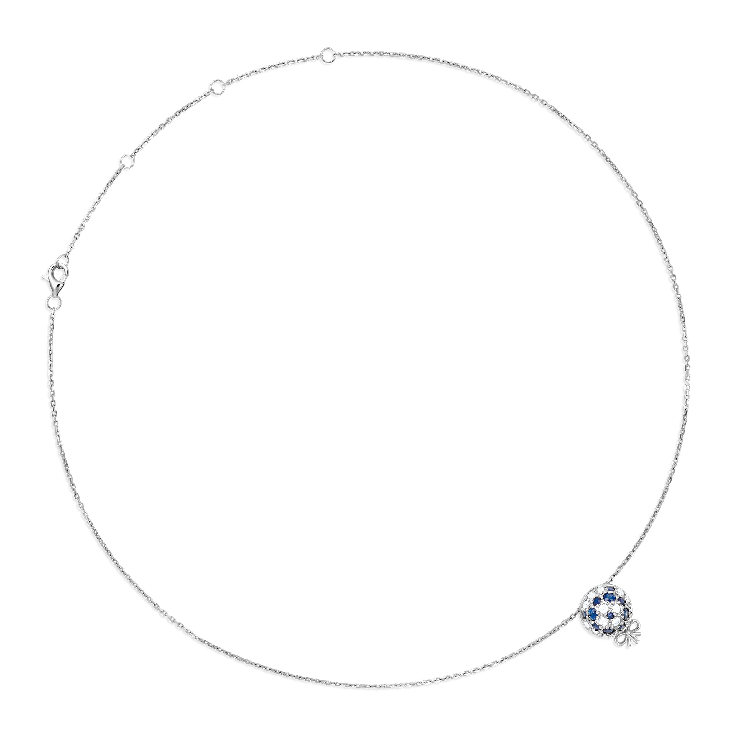 The Infinite Bouquet Necklace | 18k White Gold, Diamond & Blue Sapphire