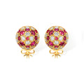 The Infinite Bouquet Earrings | 18k Yellow Gold, Diamond & Ruby