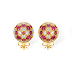 The Infinite Bouquet Earrings | 18k Yellow Gold, Diamond & Ruby