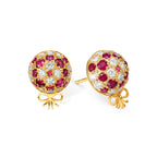 The Infinite Bouquet Earrings | 18k Yellow Gold, Diamond & Ruby