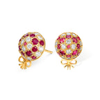 The Infinite Bouquet Earrings | 18k Yellow Gold, Diamond & Ruby