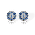 The Infinite Bouquet Earrings | 18k White Gold, Diamond & Blue Sapphire