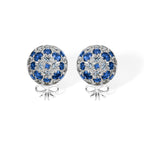 The Infinite Bouquet Earrings | 18k White Gold, Diamond & Blue Sapphire