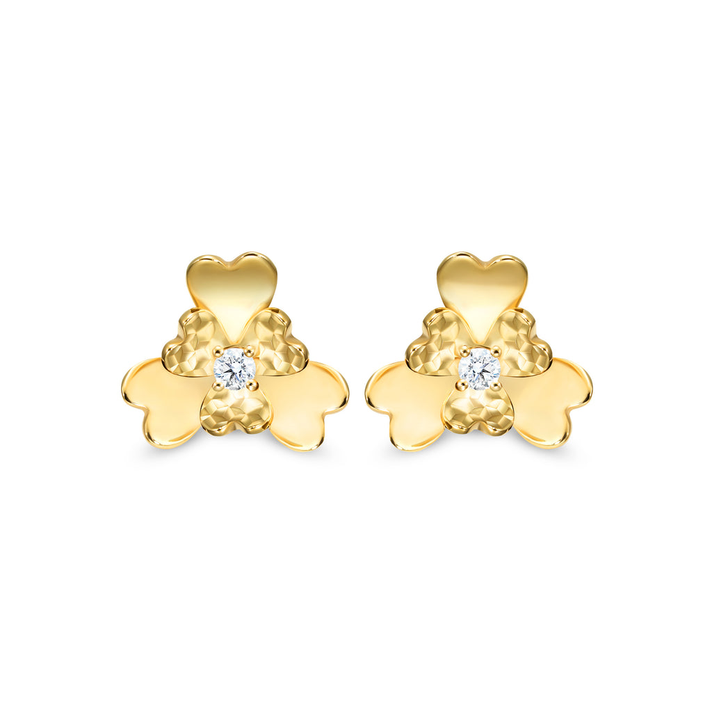 The Superbloom Earrings | 18k Yellow Gold & Diamond