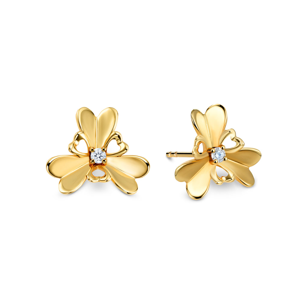 The Wild Heart Earrings | 18k Yellow Gold & Diamond
