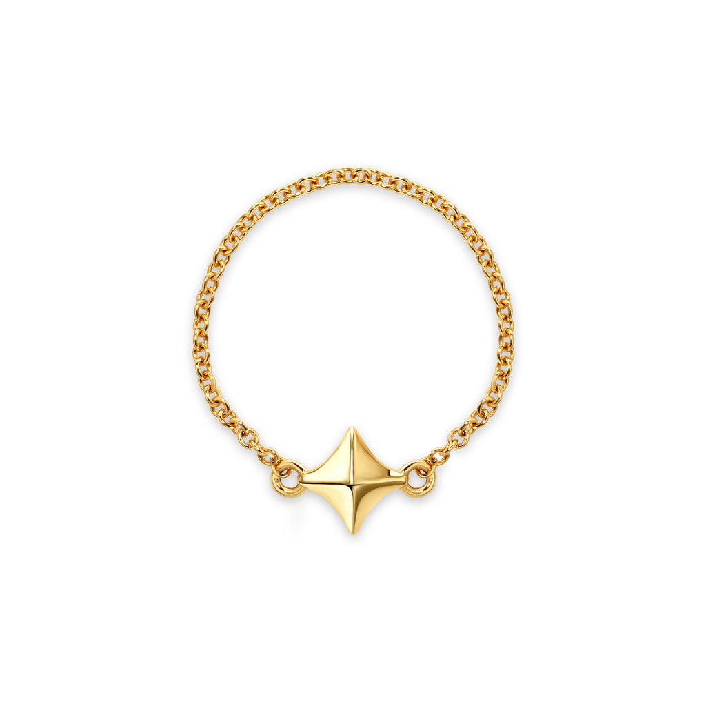 The Free Spirit Chain Ring | 18k Yellow Gold