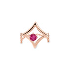 The Gilded Sky Chain Ring | 18k Rose Gold & Ruby