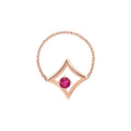 The Gilded Sky Chain Ring | 18k Rose Gold & Ruby