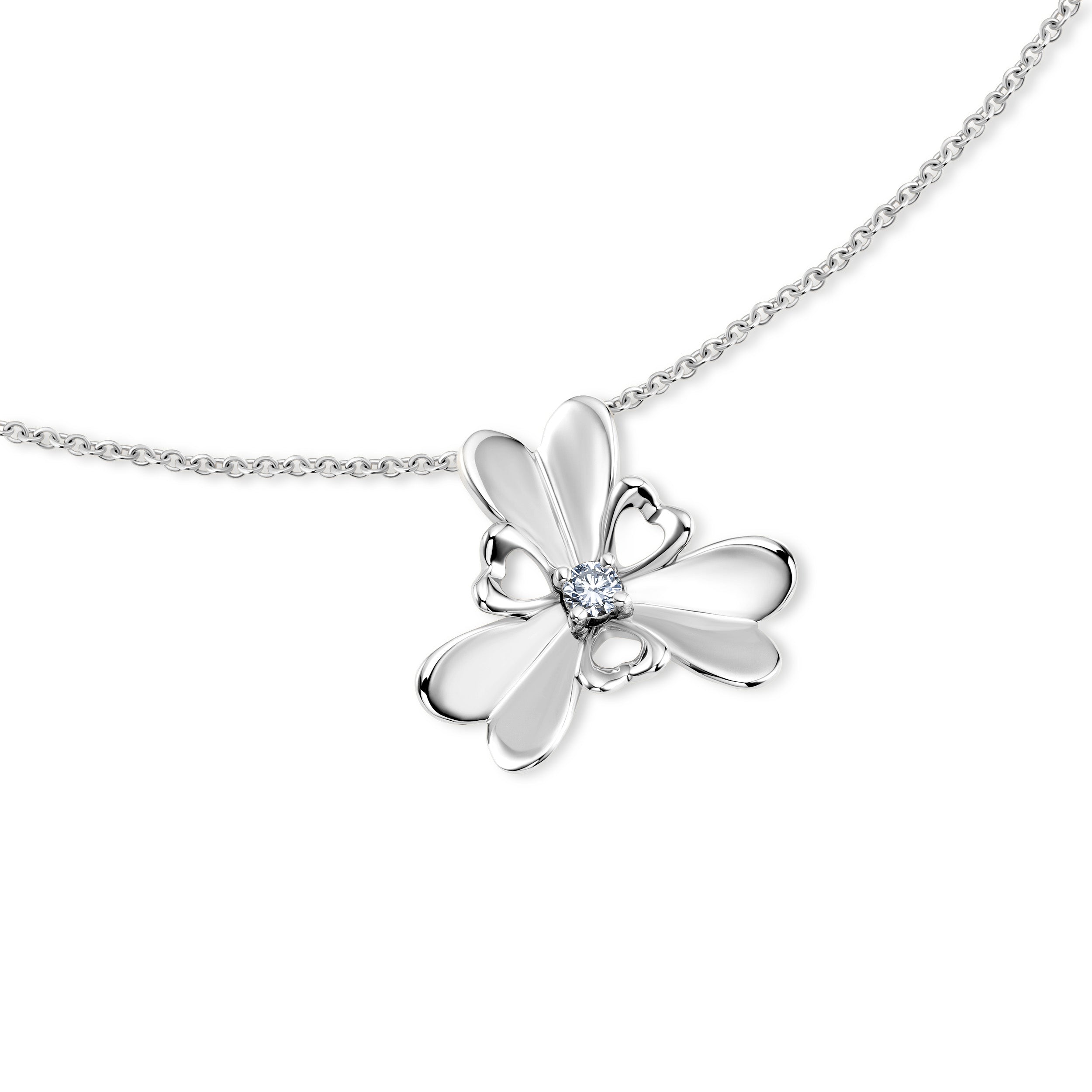 The Wild Heart Necklace | 18k White Gold & Diamond