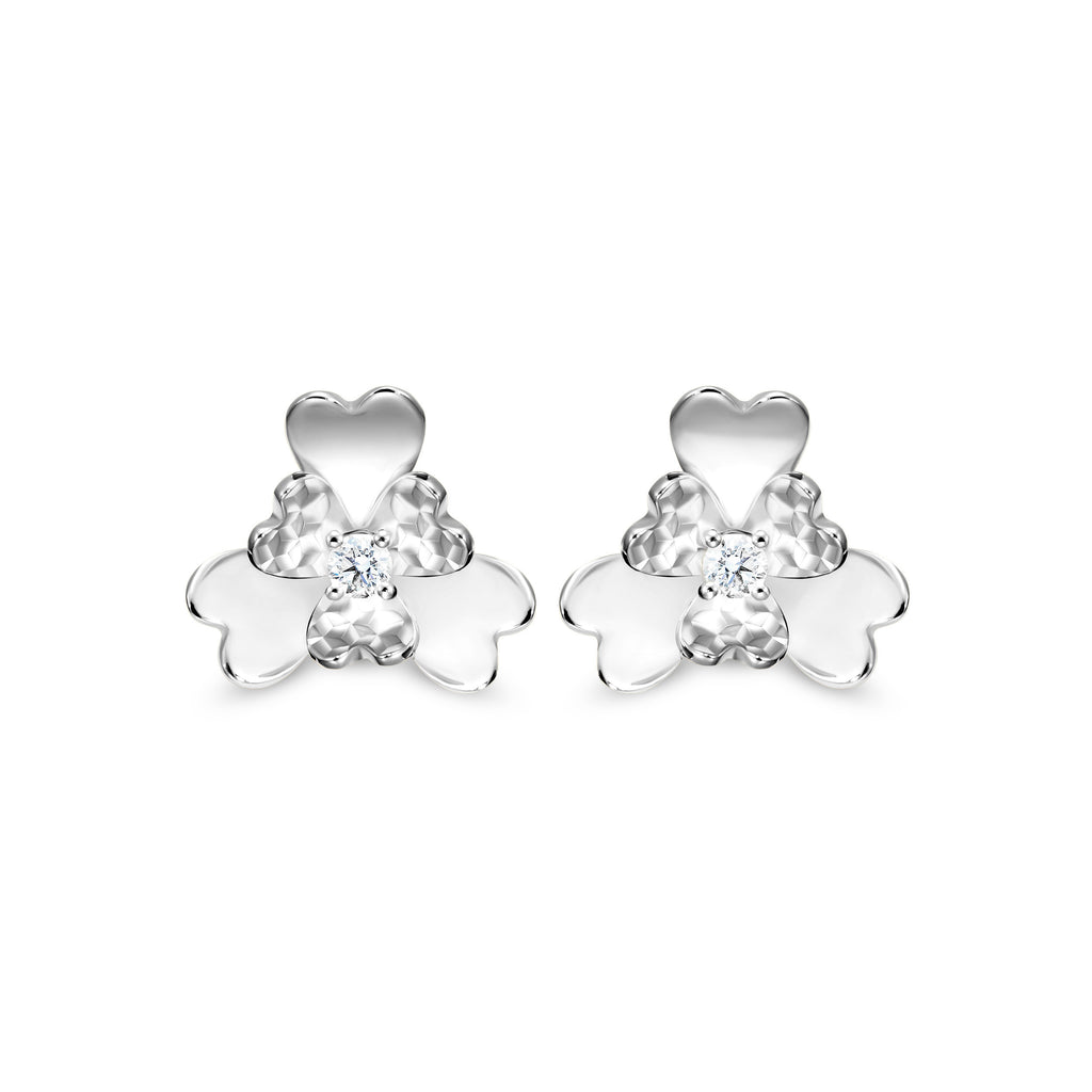 The Superbloom Earrings | 18k White Gold & Diamond