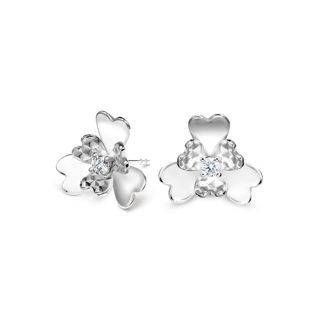 The Superbloom Earrings | 18k White Gold & Diamond