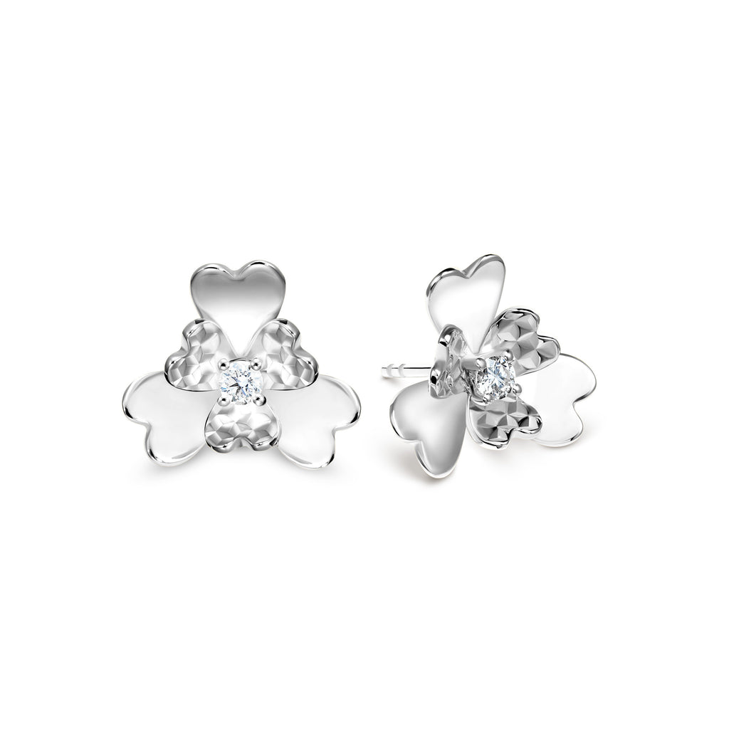 The Superbloom Earrings | 18k White Gold & Diamond