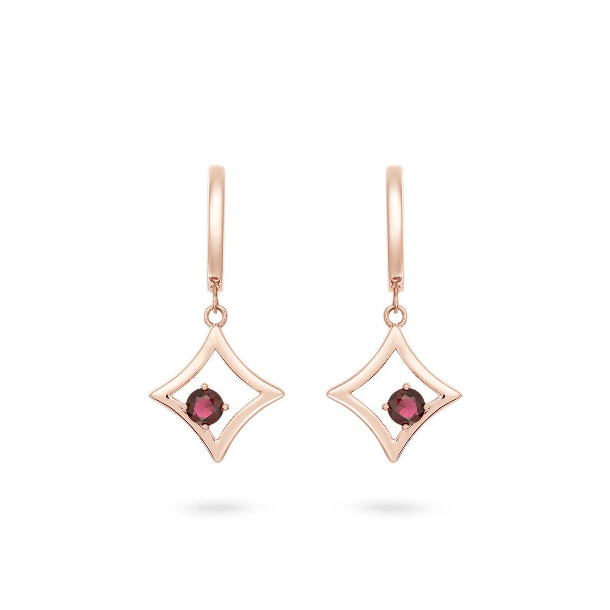 The Gilded Sky Earrings | 18k Rose Gold & Ruby