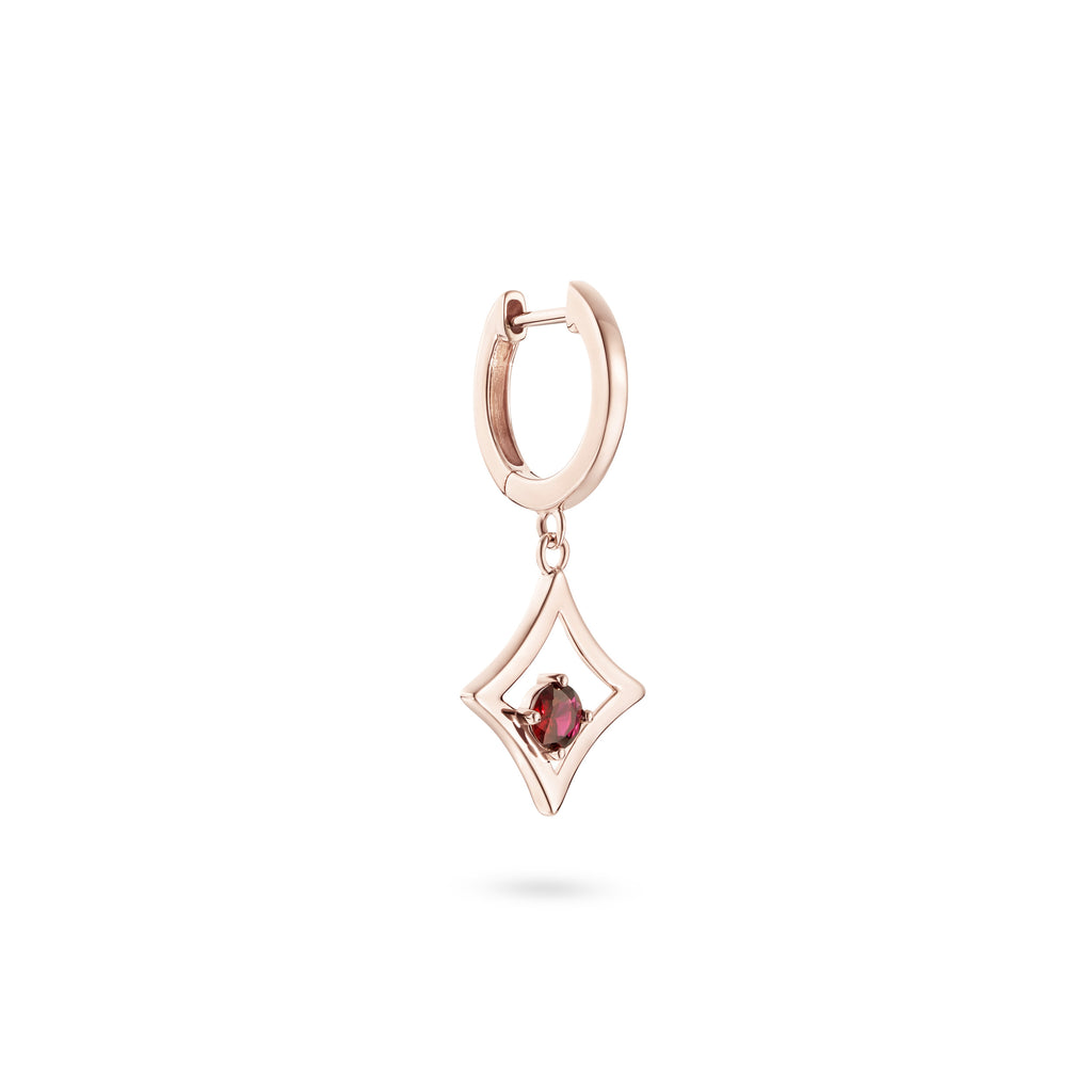 The Gilded Sky Earrings | 18k Rose Gold & Ruby
