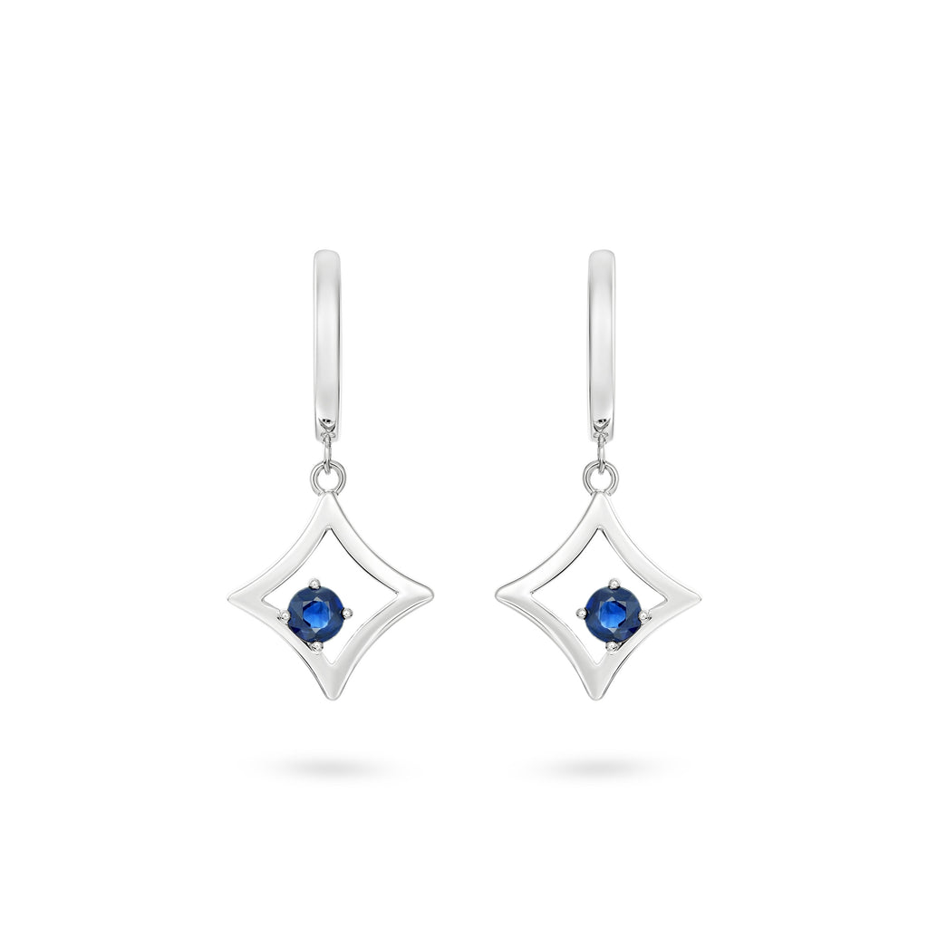 The Gilded Sky Earrings | 18k White Gold & Sapphire