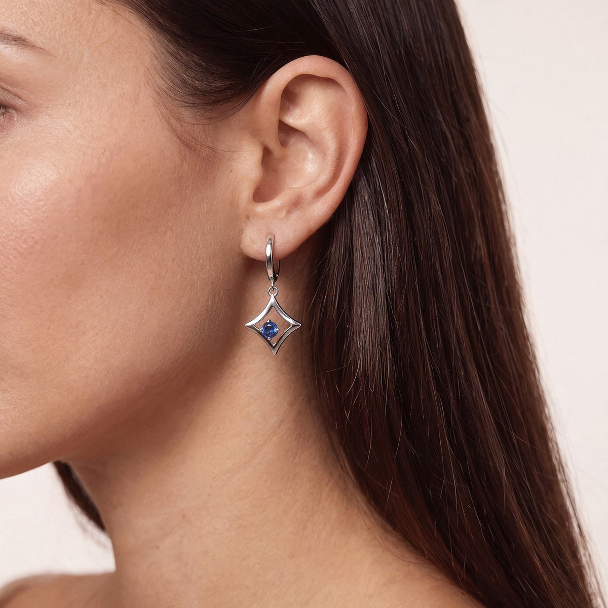 The Gilded Sky Earrings | 18k White Gold & Sapphire