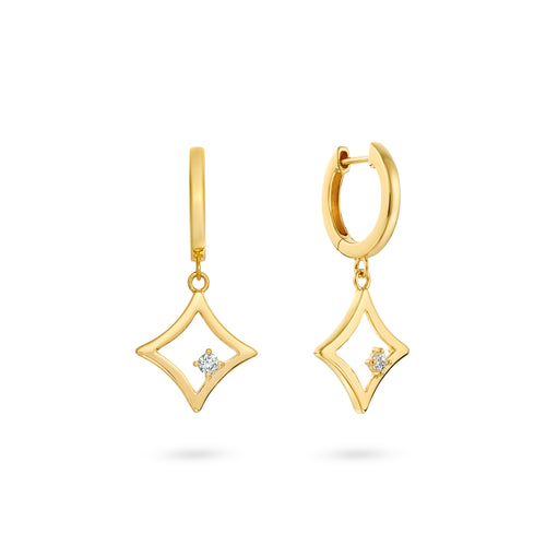 The Gilded Sky Earrings | 18k Yellow Gold & Diamond