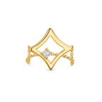 The Gilded Sky Chain Ring | 18k Yellow Gold & Diamond