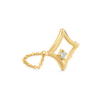 The Gilded Sky Chain Ring | 18k Yellow Gold & Diamond