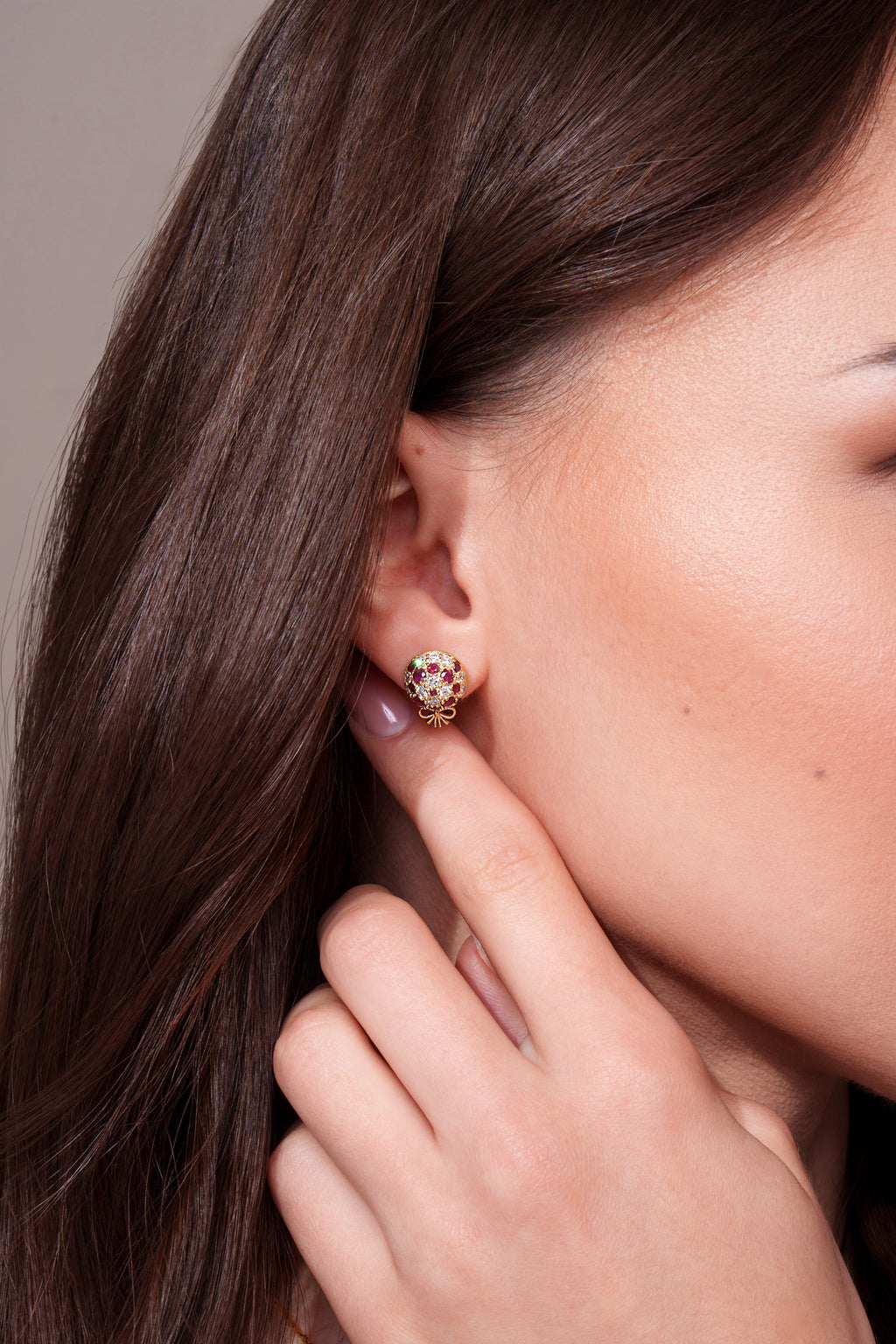 The Infinite Bouquet Earrings | 18k Yellow Gold, Diamond & Ruby