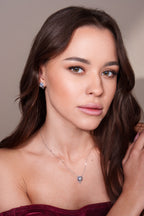 The Infinite Bouquet Earrings | 18k White Gold, Diamond & Blue Sapphire