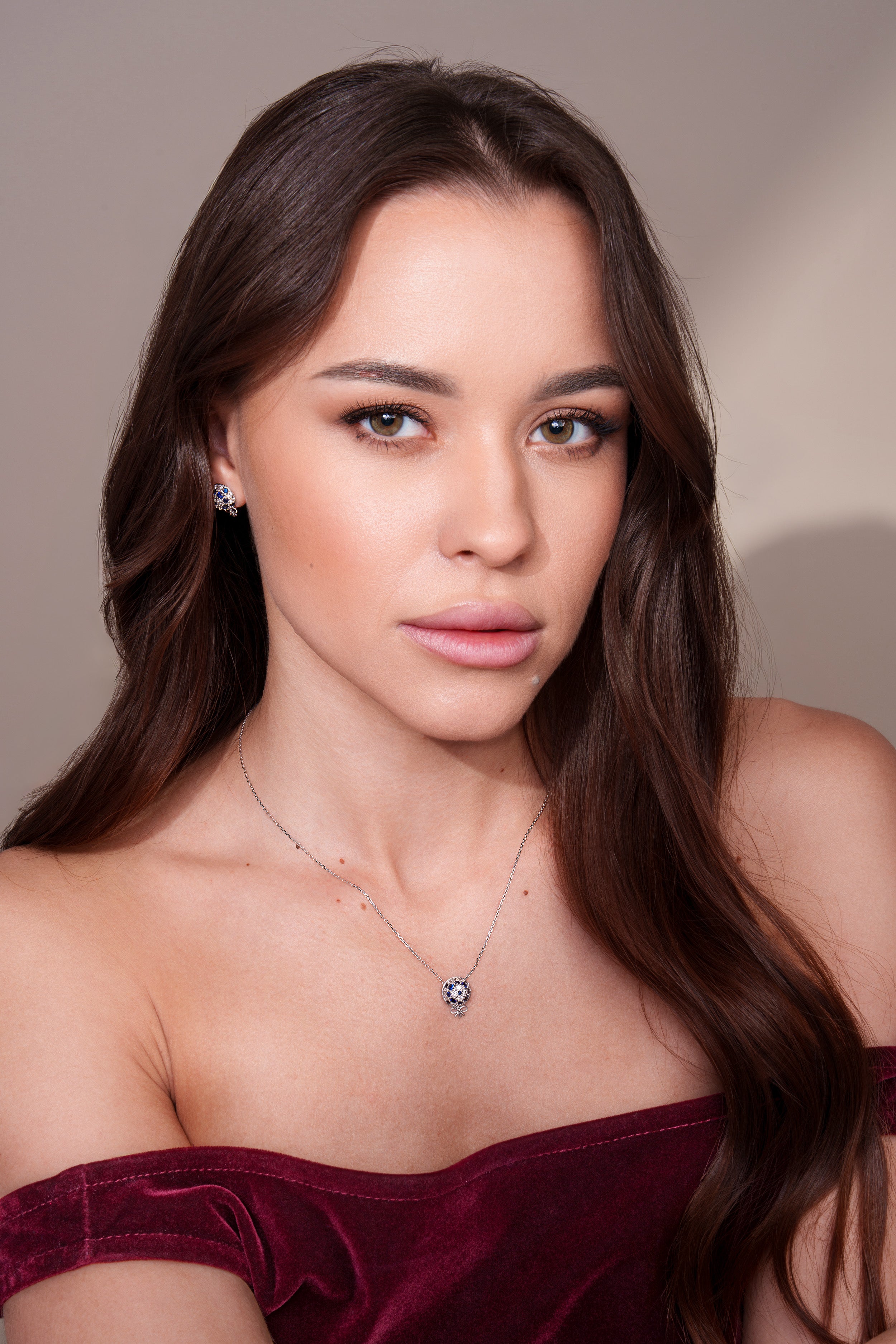 The Infinite Bouquet Earrings | 18k White Gold, Diamond & Blue Sapphire
