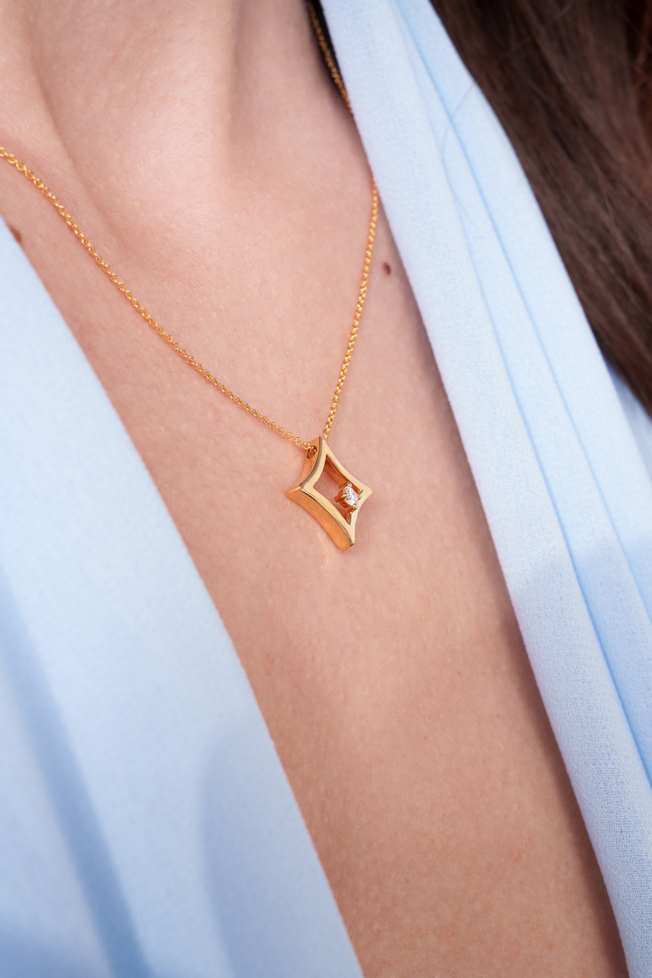 The Gilded Sky Necklace | 18k Yellow Gold & Diamond