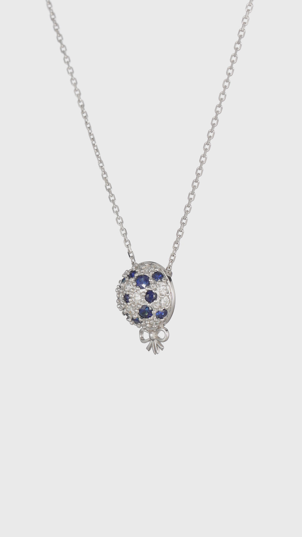 The Infinite Bouquet Necklace | 18k White Gold, Diamond & Blue Sapphire