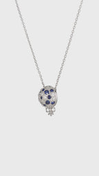 The Infinite Bouquet Necklace | 18k White Gold, Diamond & Blue Sapphire