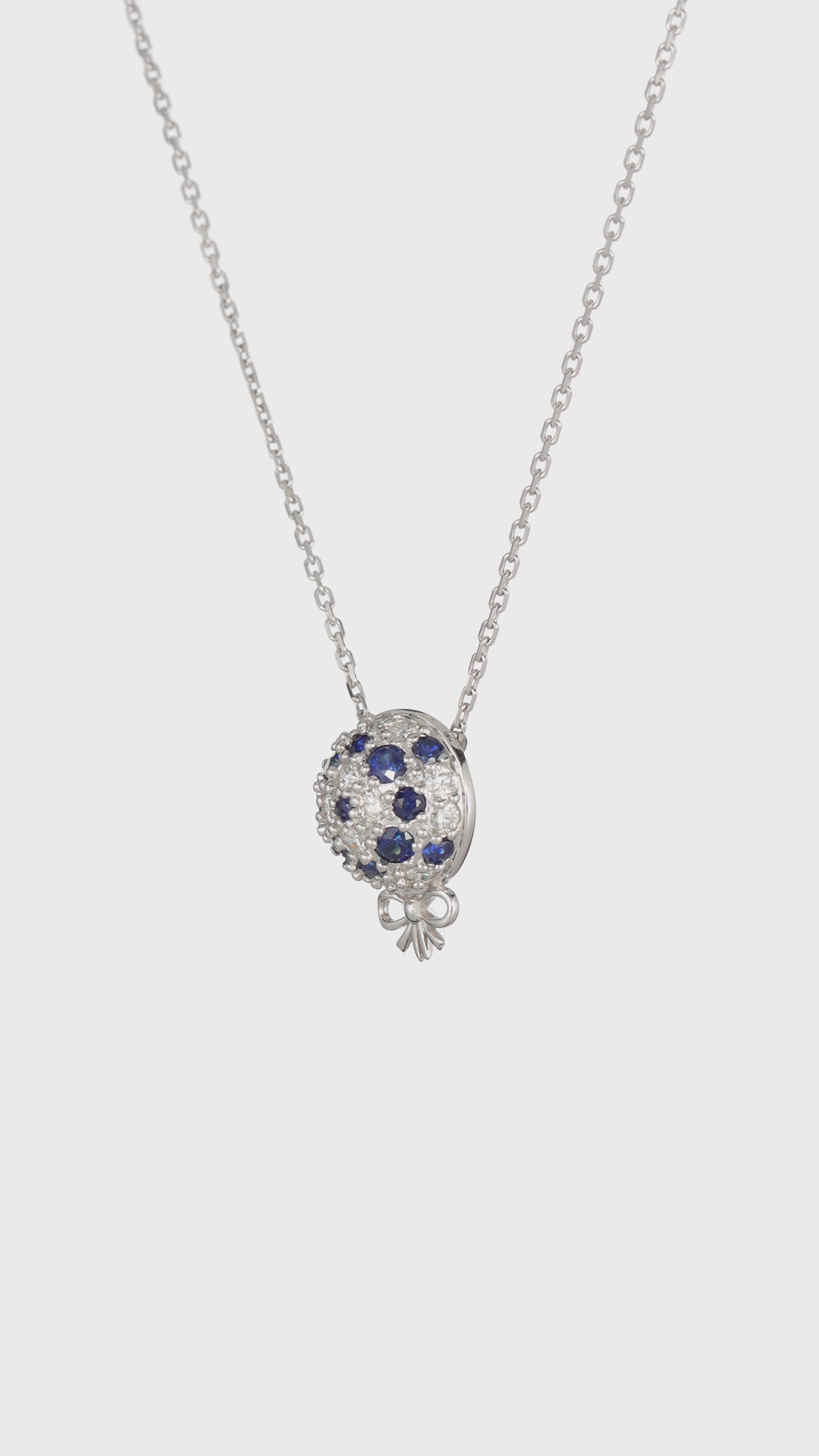 The Infinite Bouquet Necklace | 18k White Gold, Diamond & Blue Sapphire