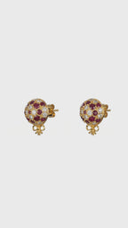 The Infinite Bouquet Earrings | 18k Yellow Gold, Diamond & Ruby