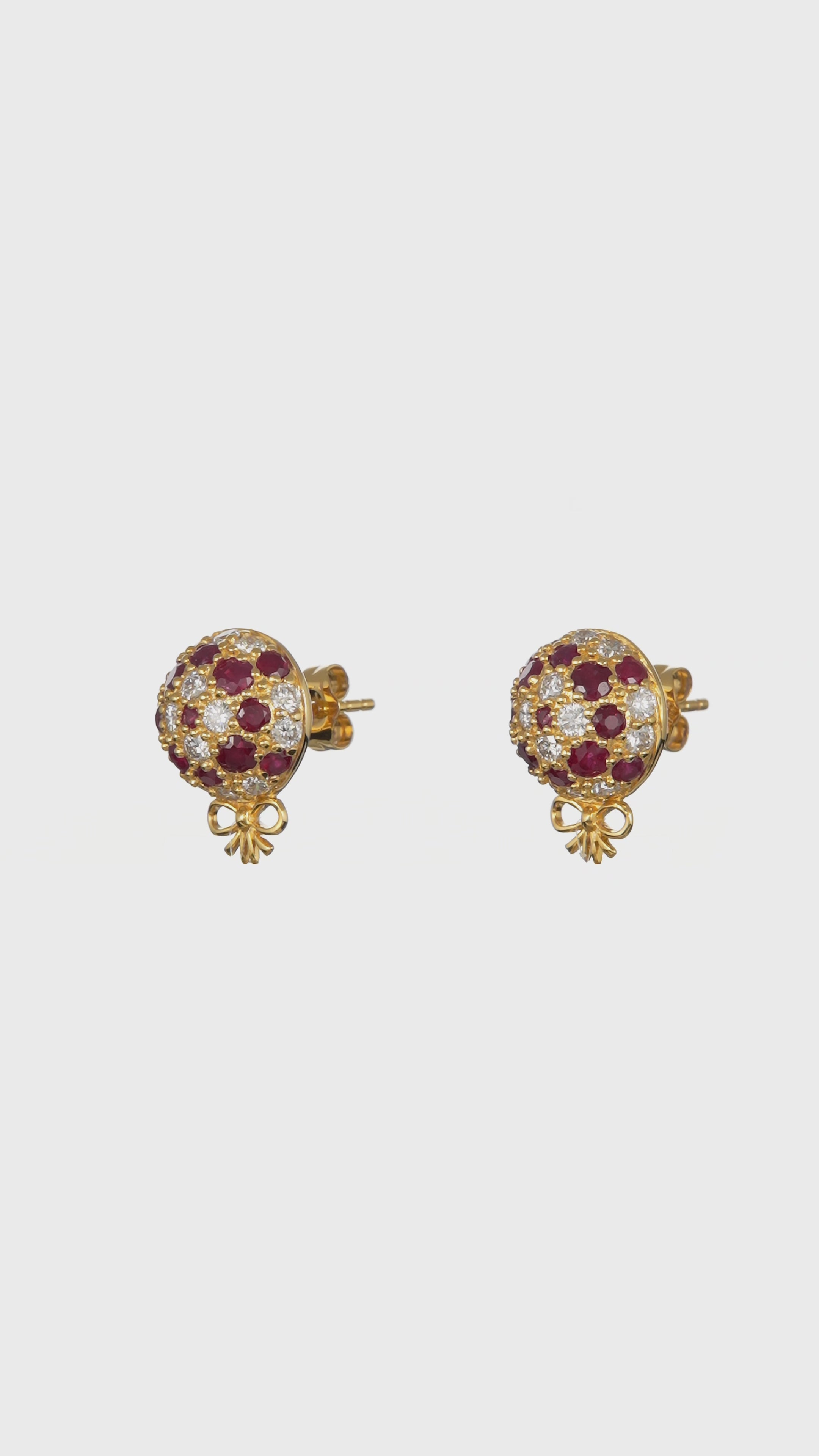 The Infinite Bouquet Earrings | 18k Yellow Gold, Diamond & Ruby