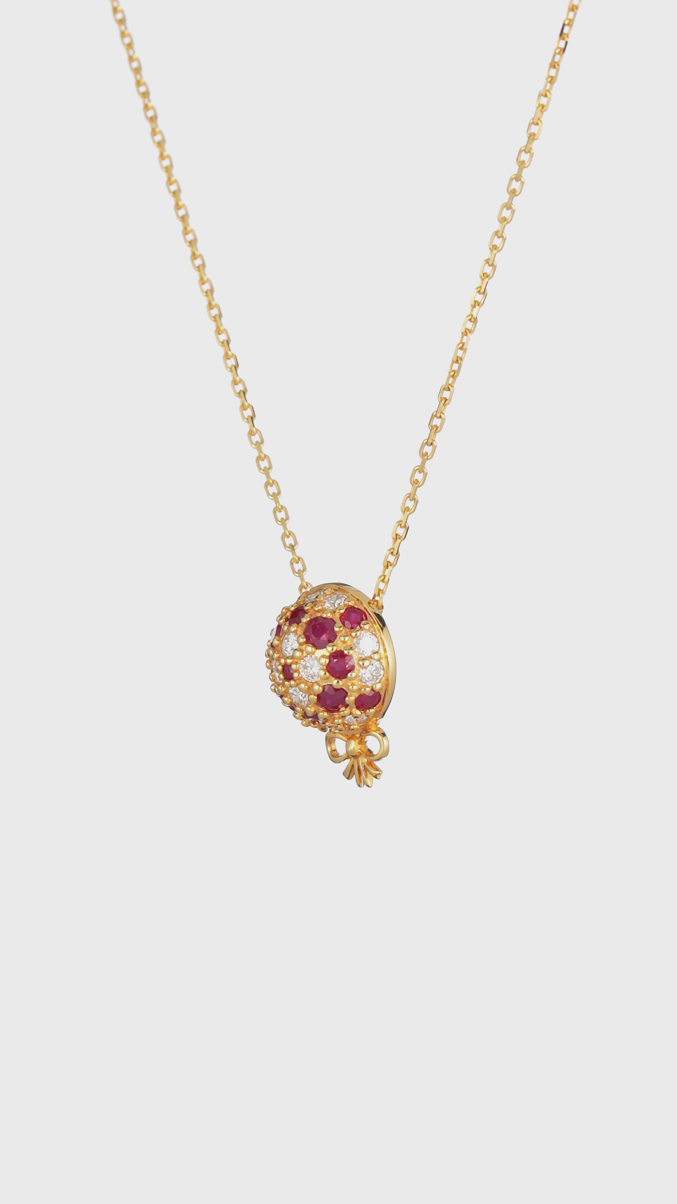 The Infinite Bouquet Necklace | 18k Yellow Gold, Diamond & Ruby