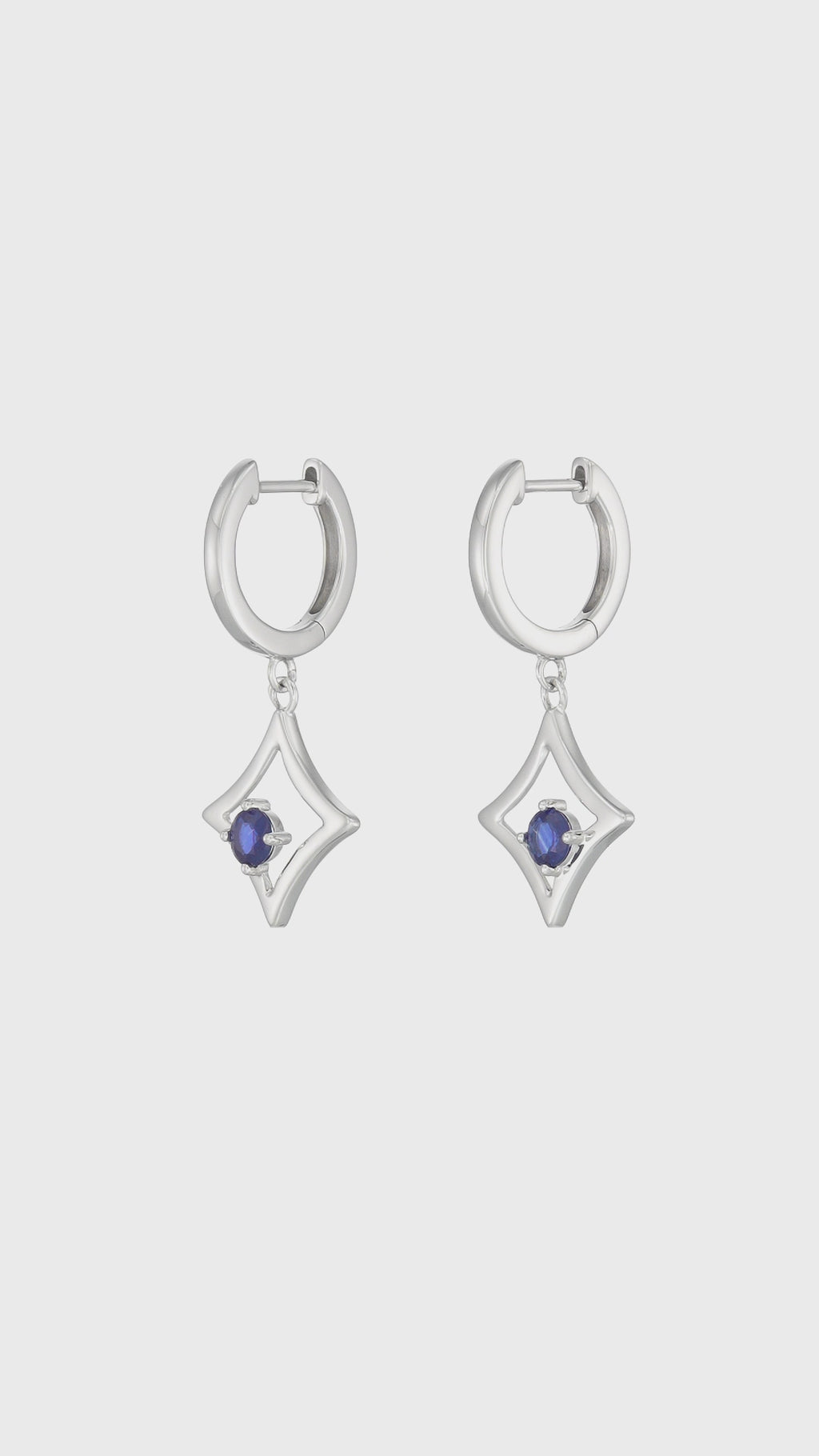 The Gilded Sky Earrings | 18k White Gold & Sapphire