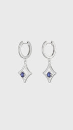 The Gilded Sky Earrings | 18k White Gold & Sapphire